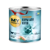 Вологий корм Мій чемпіон для котів, шматочки з рибою, 415 г