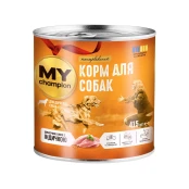 Влажный корм Мой чемпион для собак, кусочки с индейкой, 415 г