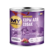 Влажный корм Мой чемпион для собак, кусочки с телятиной, 415 г