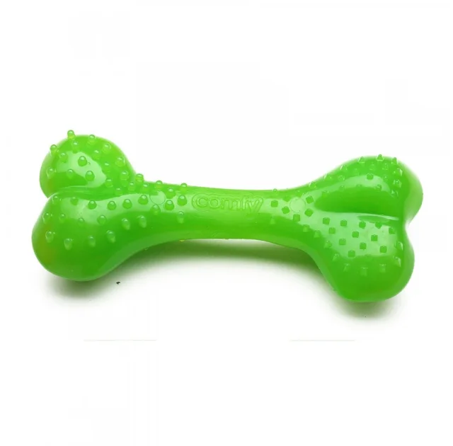 Іграшка Comfy Mint Dental Bone для собак, кістка з виступами, пластикова, зелена, 16.5 см