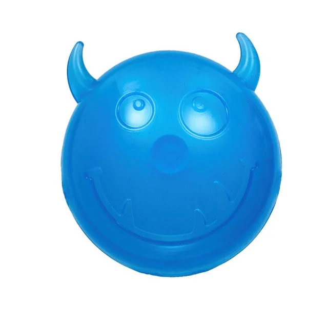 Мяч AnimAll Fun для собак, чёртик с пищалкой, 75 мм, синий