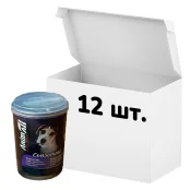 Упаковка консервов AnimAll для собак, консоме с уткой, куриным сердцем и куриным желтком, 375 г, 12 штук