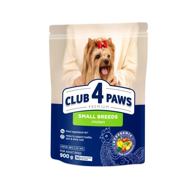 Сухий корм Клуб 4 Лапи Adult Small Breeds Chicken Premium для дорослих собак малих порід, 900 г