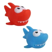 Іграшка Eastland Дельфін для собак, з пищалкою, вініл, 13×10×7 см, блакитний/червоний