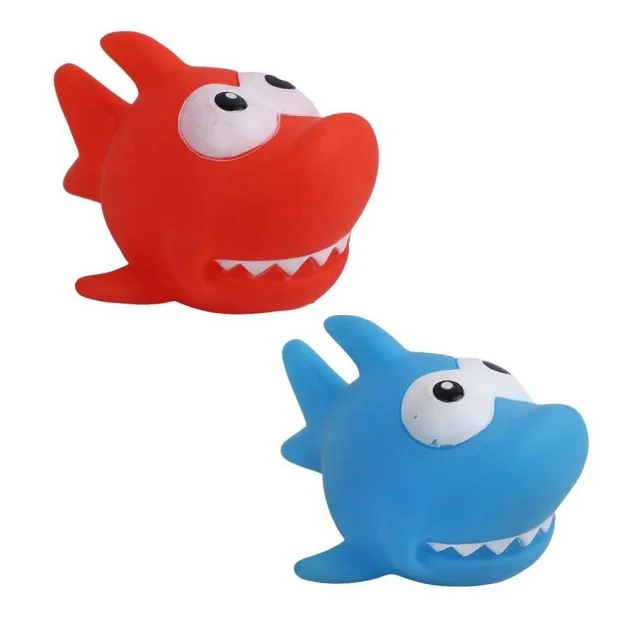 Іграшка Eastland Дельфін для собак, з пищалкою, вініл, 13×10×7 см, блакитний/червоний