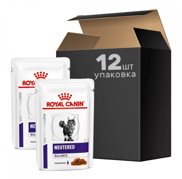 Влажный корм Royal Canin Feline Neutered Balance для взрослых стерилизированных кошек, склонным к набору лишнего веса, 8 шт + 4 шт в подарок, 1.02 кг