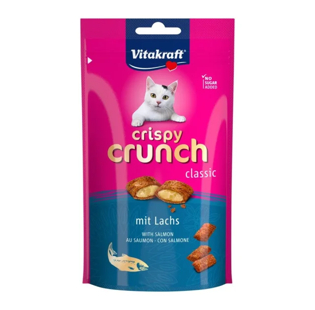 Подушечки Vitakraft Crispy Crunch для котів, з лососем, 60 г
