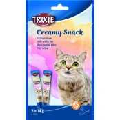 Ласощі Trixie Creamy Snacks White Fish для котів, з рибою, 5 штук по 14 г