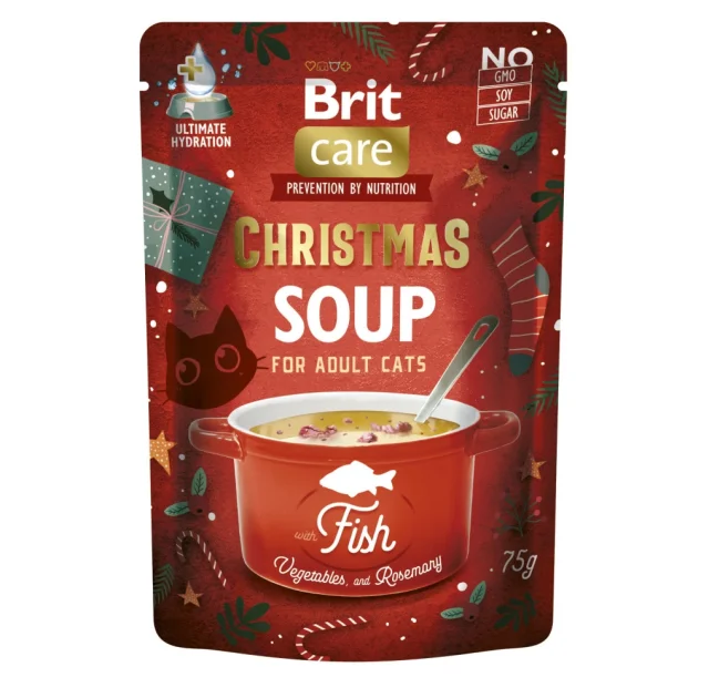 Вологий корм Brit Care Christmas Fish Soup для котів, різдвяний суп з рибою, 75 г