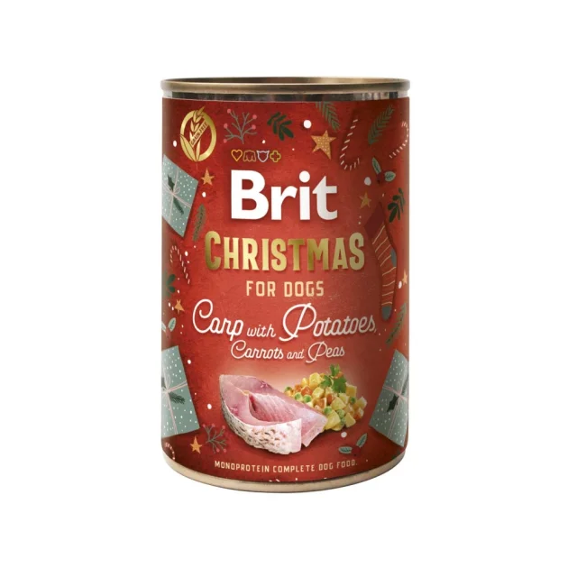 Консервы Brit Mono Protein Christmas Carp with Potatoes для собак, с карпом и картофелем, 400 г