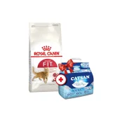 Сухий корм Royal Canin Fit 32 для кішок, 4 кг + наповнювач Catsan 5 л у подарунок