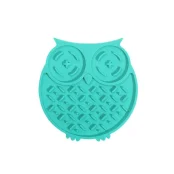 Коврик-кормушка WahoPet Сова для собак, силиконовая, зеленая