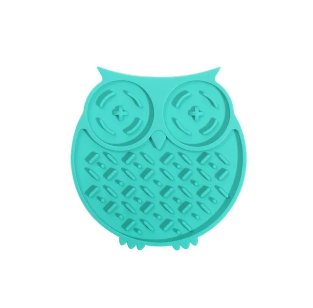 Коврик-кормушка WahoPet Сова для собак, силиконовая, зеленая