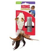 Игрушка KONG Refillables Feather Mouse для кошек, мышь с перьями со сменным блоком с кошачьей мятой, 3.81×5.72×20.32 см