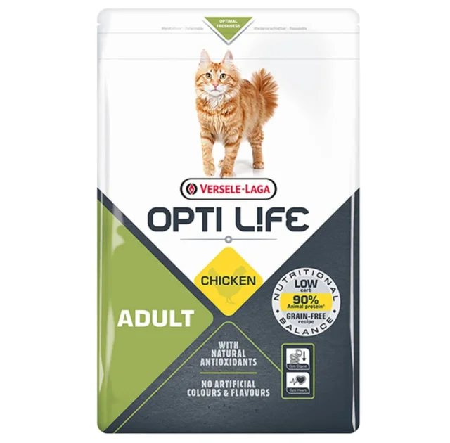 Сухий беззерновий суперпреміум корм Versele-Laga Opti Life Adult для котів, курка, 2.5 кг