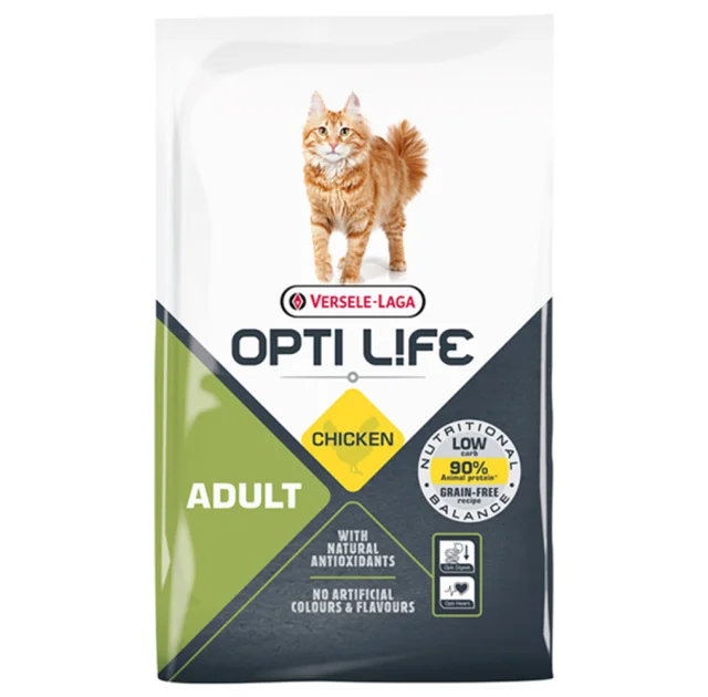 Сухий беззерновий суперпреміум корм Versele-Laga Opti Life Adult для котів курка, 7.5 кг