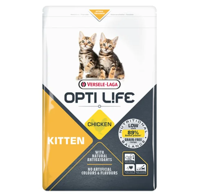 Сухой беззерновой суперпремиум Versele-Laga Opti Life Kitten корм для котят, курица, 1 кг