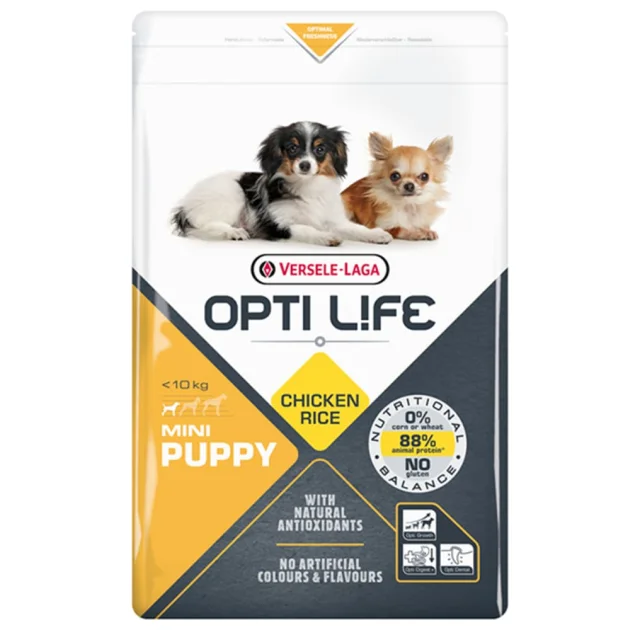 Сухий суперпреміум корм Versele-Laga Opti Life Puppy Mini для цуценят міні та малих порід, курка, 2.5 кг