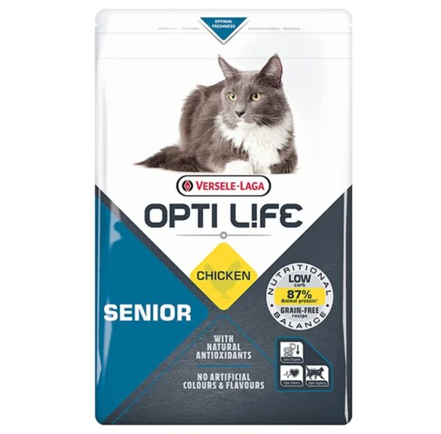 Сухий беззерновий суперпреміум корм Versele-Laga Opti Life Senior для літніх котів, курка, 1 кг