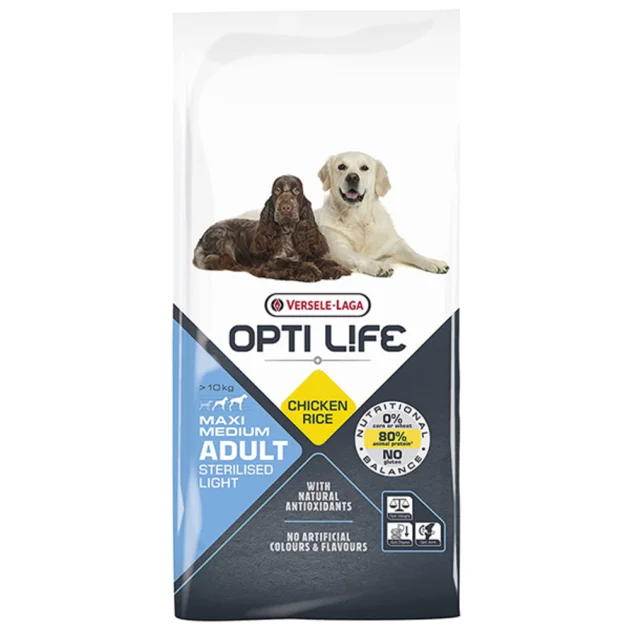 Сухий корм Versele-Laga Opti Life Sterilised Light для стерилізованих собак із зайвою вагою середніх і великих порід, 12.5 кг