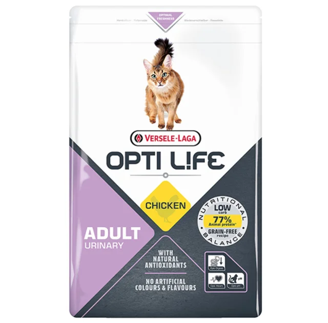 Сухий беззерновий суперпреміум корм Versele-Laga Opti Life Urinary для котів, схильних до сечокам’яної хвороби, курка, 2.5 кг
