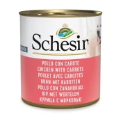 Влажный корм Schesir Chicken With Carrots, консервы для собак, курица с морковью в желе, 285 г