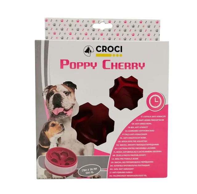 Миска Croci для собак, гума, червона, 500 мл, 18 см
