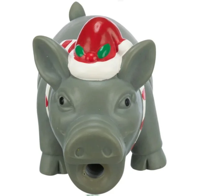 Игрушка Trixie Pig для собак, рождественский поросенок, латекс, 16 см