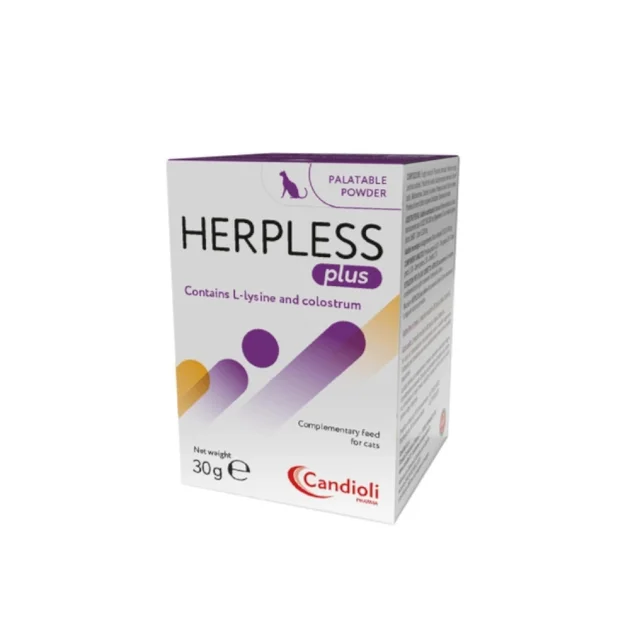 Порошок Candioli Herpless Plus Powder для лікування герпесвірусної інфекції у котів будь-якого віку, 30 г