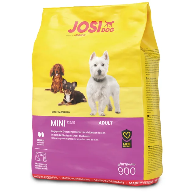 Акція Сухий корм Josera JosiDog Mini для дорослих собак, з качкою, птицею і рисом, 900 г, 3+2 штуки у подарунок