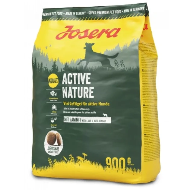 Акція Сухий корм Josera Adult Active Nature дорослих собак, з м'ясом птиці і ягняти, 900 г, 3+2 штуки у подарунок