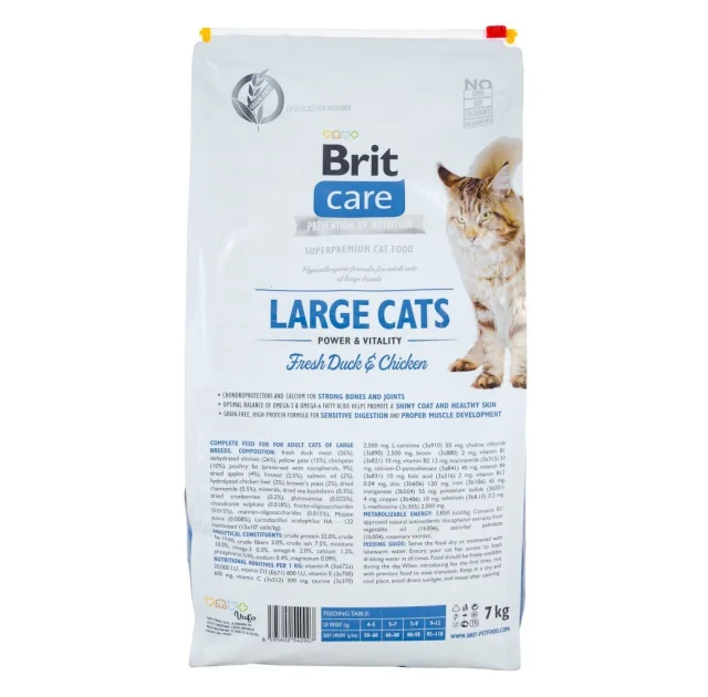 Сухий корм Brit Care Cat Power and Vitality для котів, великих порід, 7 кг