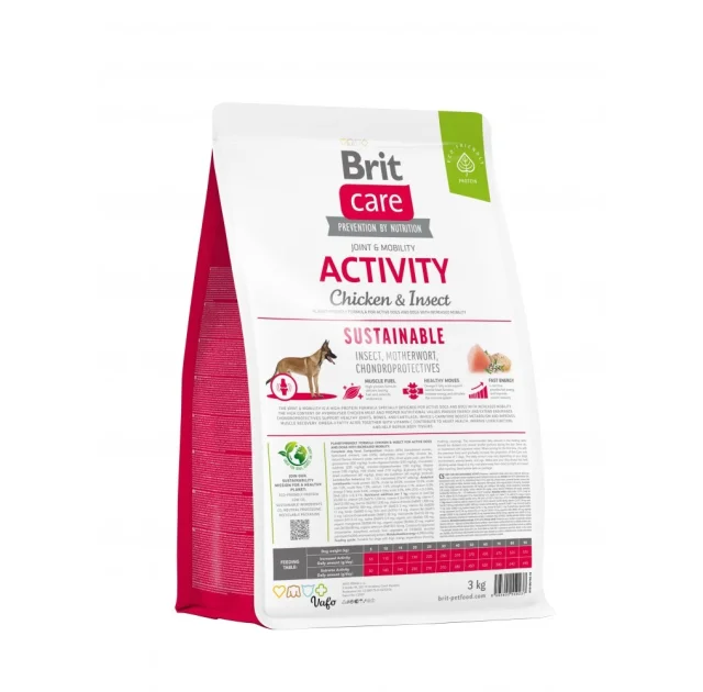 Сухий корм Brit Care Sustainable Activity для активних собак, курка і комахи, 3 кг