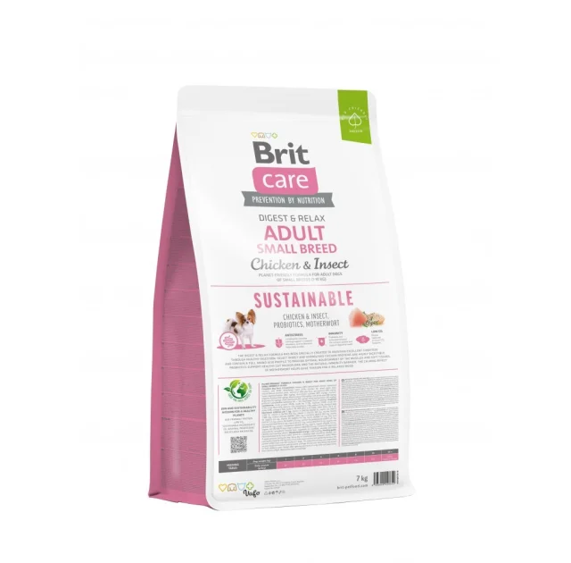 Сухой корм Brit Care Sustainable Adult Small Breed для собак, малых пород, курица и насекомые, 7 кг