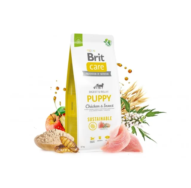 Сухий корм Brit Care Sustainable Puppy для цуценят, курка і комахи, 1 кг