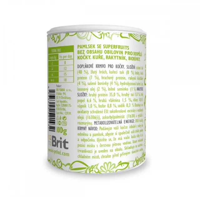 Ласощі Brit Care Superfruits Snack Chicken для котів, хрусткі, курка, 100 г