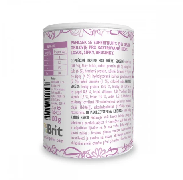 Ласощі Brit Care Superfruits Snack Salmon для котів, хрусткі, лосось, 100 г