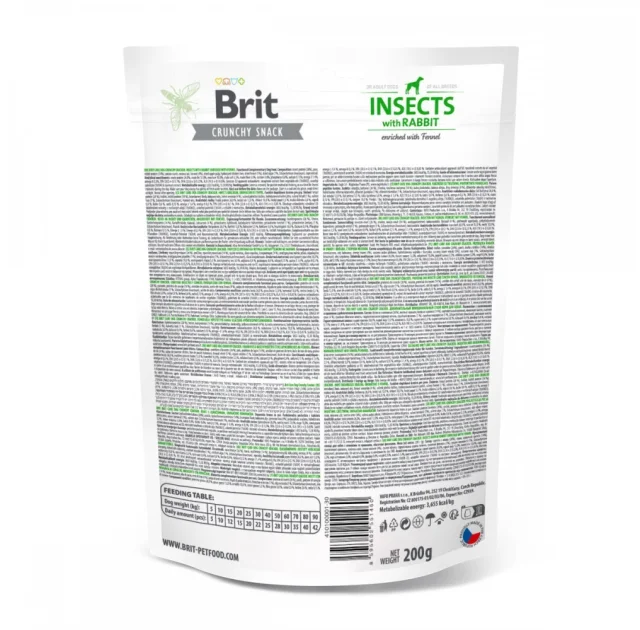Ласощі Brit Care Crunchy Cracker Insects with Rabbit для собак, для імунітету, комахи і кролик фенхель, 200 г