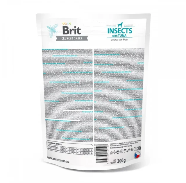Ласощі Brit Care Crunchy Cracker Insects with Tuna для собак, для свіжості подиху, комахи і тунець м'ята, 200 г