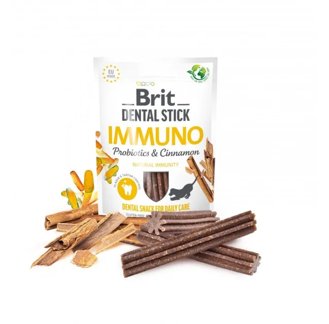 Ласощі Brit Dental Stick Immuno для собак, для імунітету, пробіотики і кориця, 7 шт, 251 г