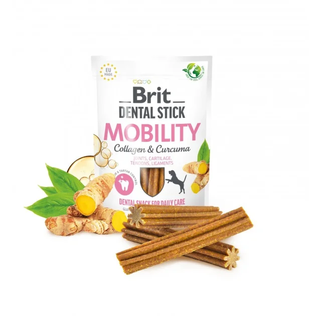 Ласощі Brit Dental Stick Mobilityдля собак д/суглобів куркума і колаген 7 шт 251 г