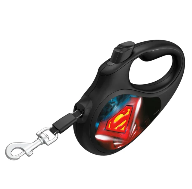 Повідець-рулетка Waudog R-leash для собак, малюнок "Супермен Лого", M, 25 кг, 5 м, світловідбиваюча стрічка