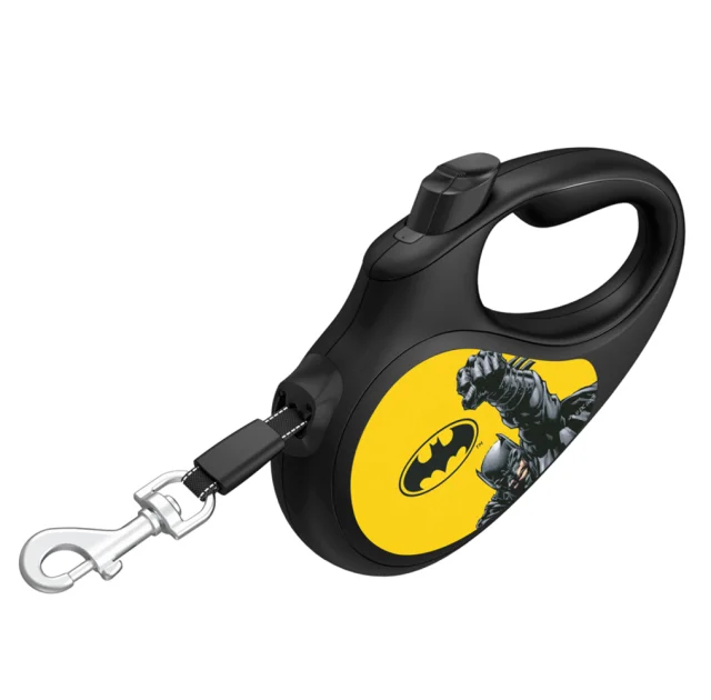 Поводок-рулетка Waudog R-leash для собак, рисунок "Бэтмен Желтый", светоотражающая лента, S, 15 кг, 5 м
