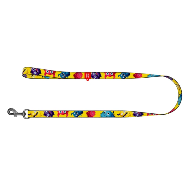 Поводок Waudog Nylon для собак, рисунок "Мохнатые монстры", нейлоновый, L-XXL, ширина: 25 мм, длина: 122 см