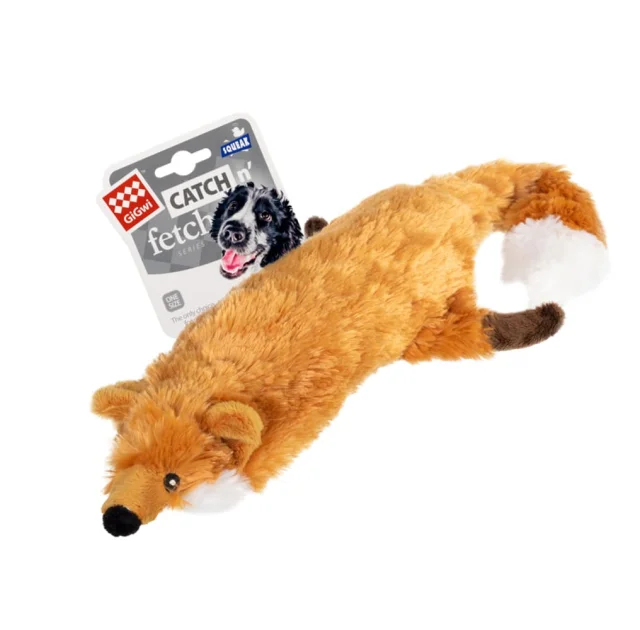Игрушка GiGwi Catch & fetch Лиса с большой пищалкой для собак,искусственный мех, 63 см