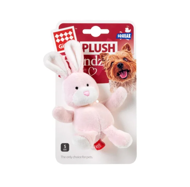Игрушка GiGwi Plush Заяц с пищалкой для собак, плюш, 11 см