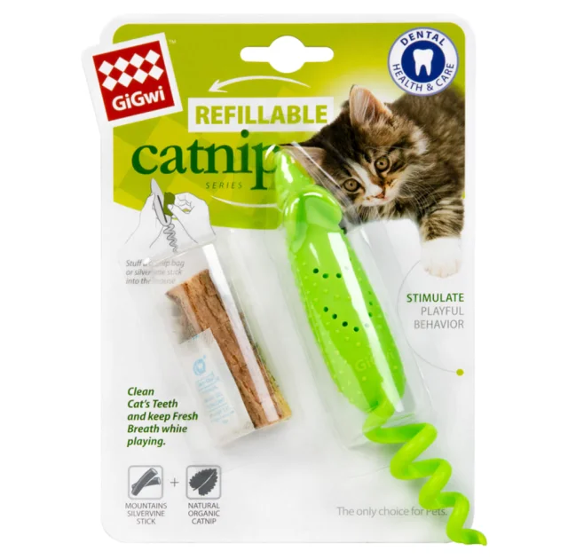 Игрушка GiGwi Refillable Catnip Мышка резиновая для кошек, резина, 16,5 см