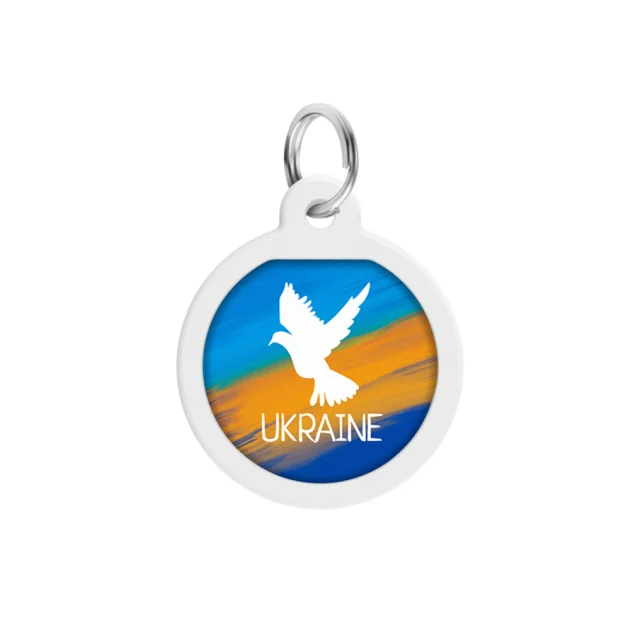 Анресник Waudog Smart ID с QR паспортом для собак и кошек, рисунок "Знамя" круг, 25 мм