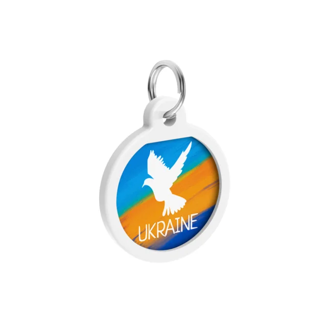 Анресник Waudog Smart ID с QR паспортом для собак и кошек, рисунок "Знамя" круг, 25 мм