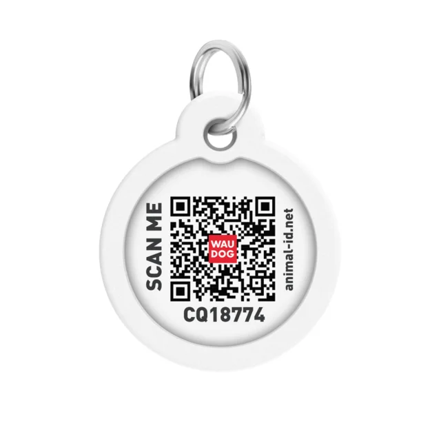 Адресник Waudog Smart ID з QR паспортом для собак і кішок, метал, малюнок "Сміливість", коло, 30 мм